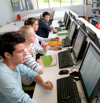 Students use computers